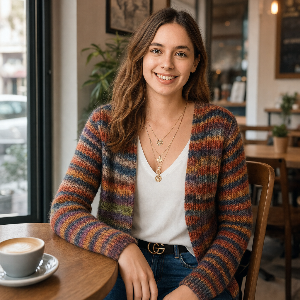 Multicolour Knit Cardigan Relaxed Fit