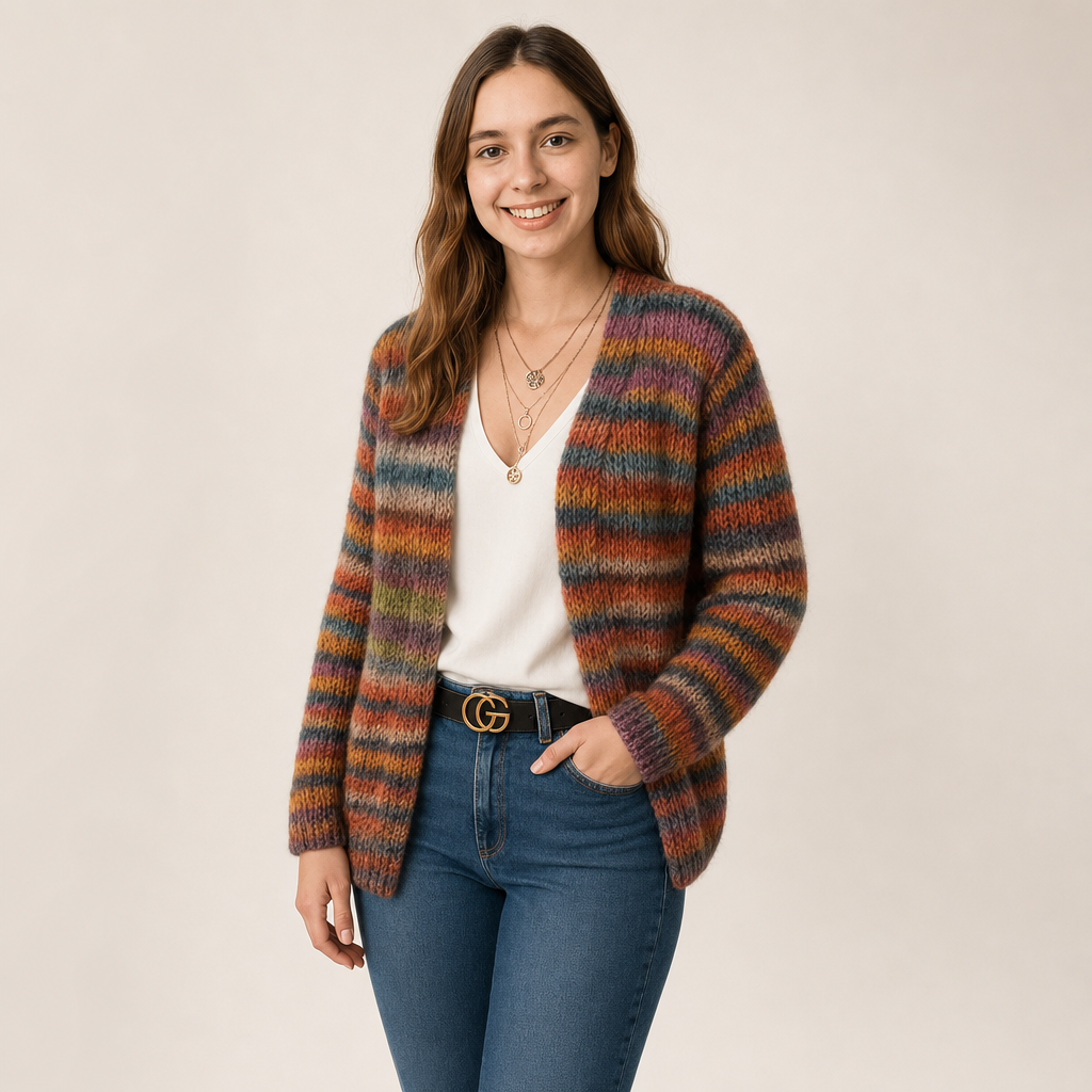 Multicolour Knit Cardigan Relaxed Fit