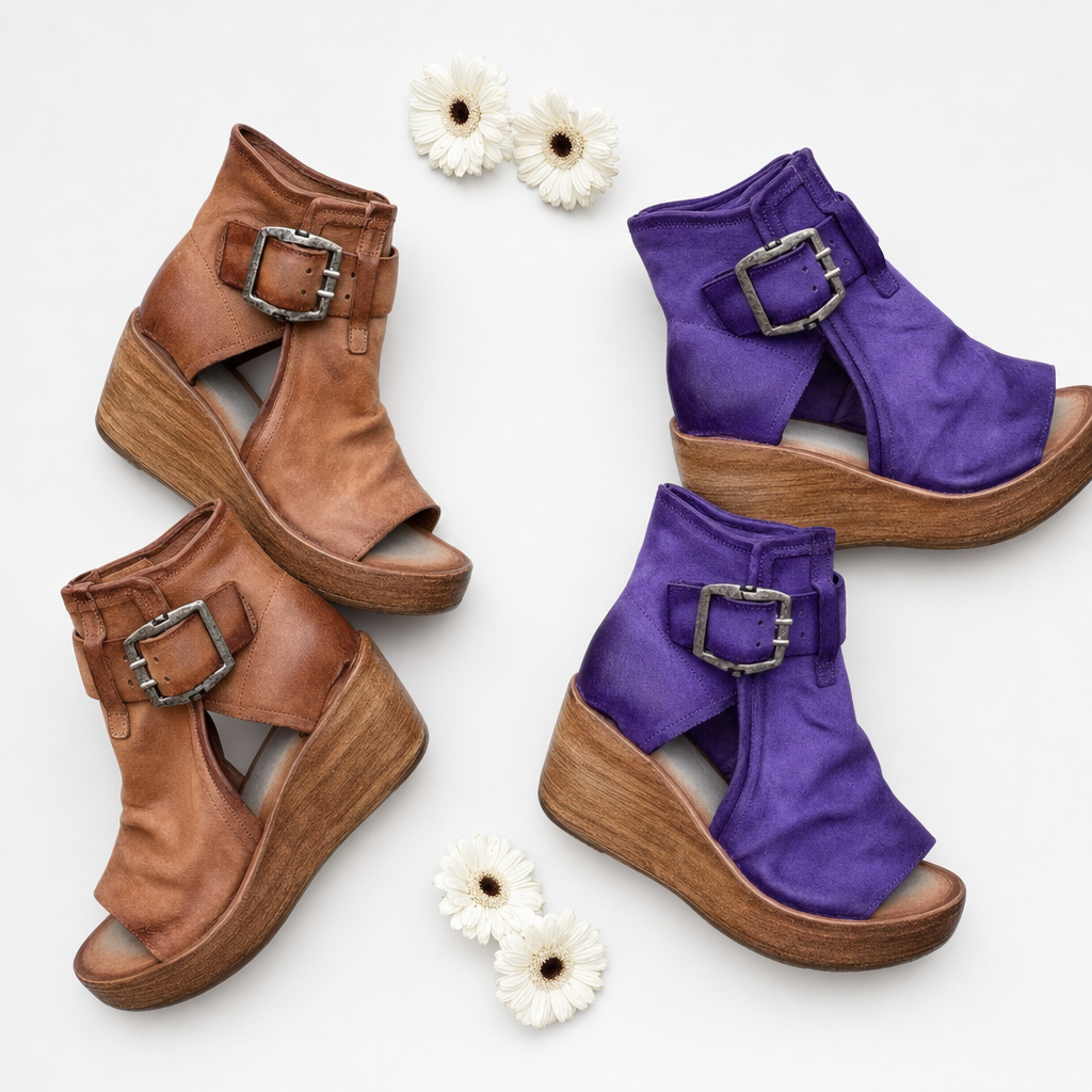 Jess Orthopedic Wedge Sandals for Women - flatlay
