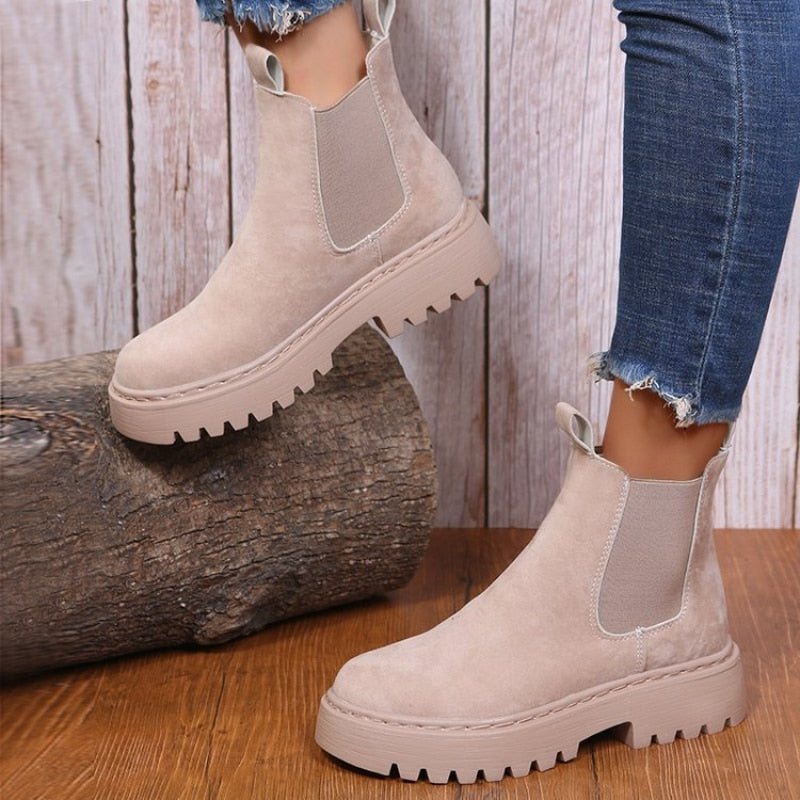 Faux Fur Lined Ankle Boots