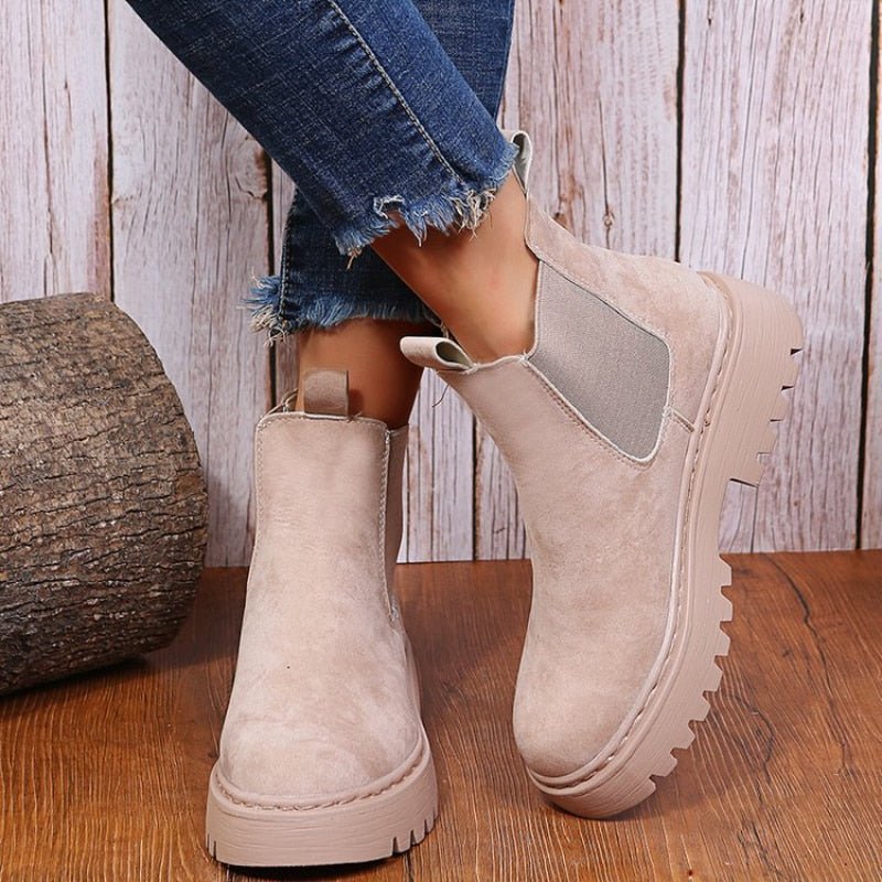 Faux Fur Lined Ankle Boots