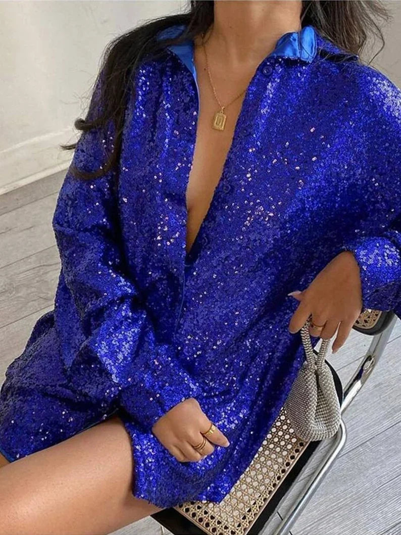 Oversized Glitter Detail Blouse