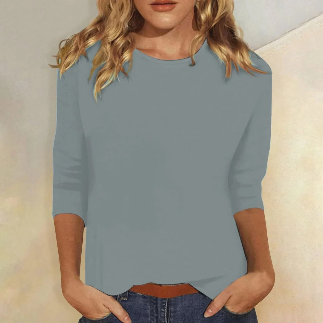 Women's Crew Neck Three-Quarter Sleeve Casual Top
