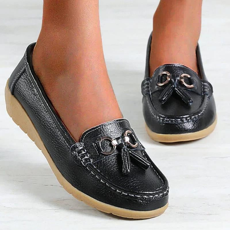Women's Orthopedic Leather Loafers with Arch Support