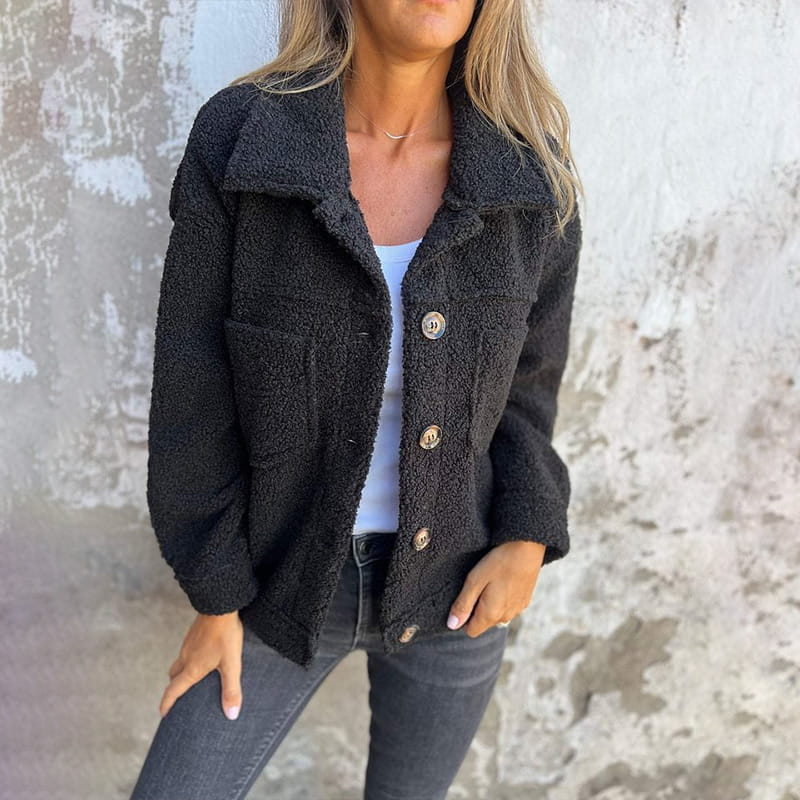 Notch Collar Button-Up Autumn Coat