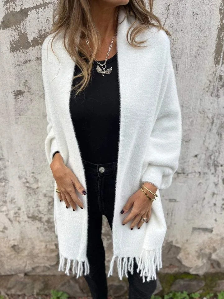 Long Winter Coat With Tassel Detail