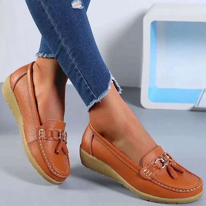 Women's Orthopedic Leather Loafers with Arch Support