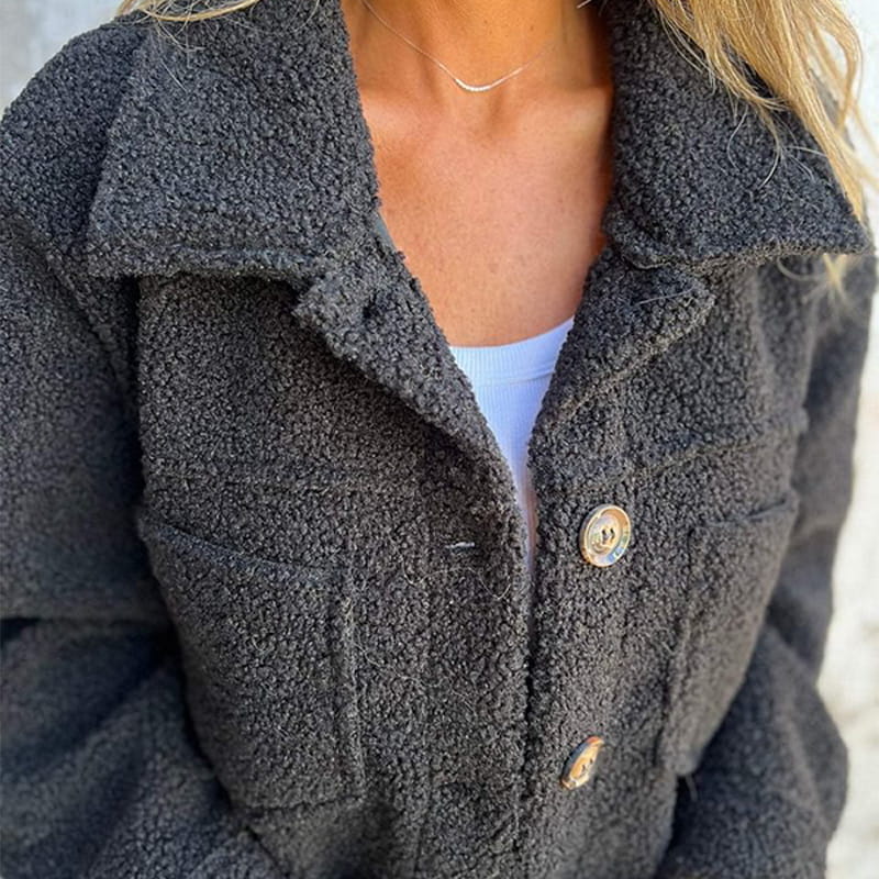 Notch Collar Button-Up Autumn Coat