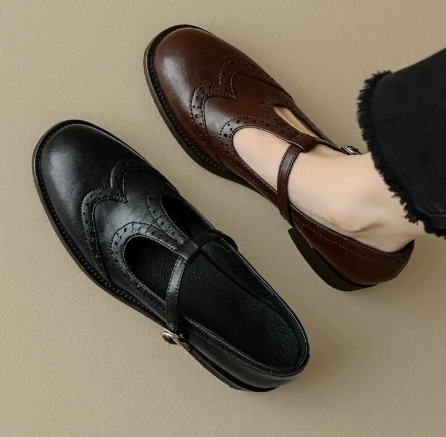 T Bar Mary Jane Shoes With Low Block Heel