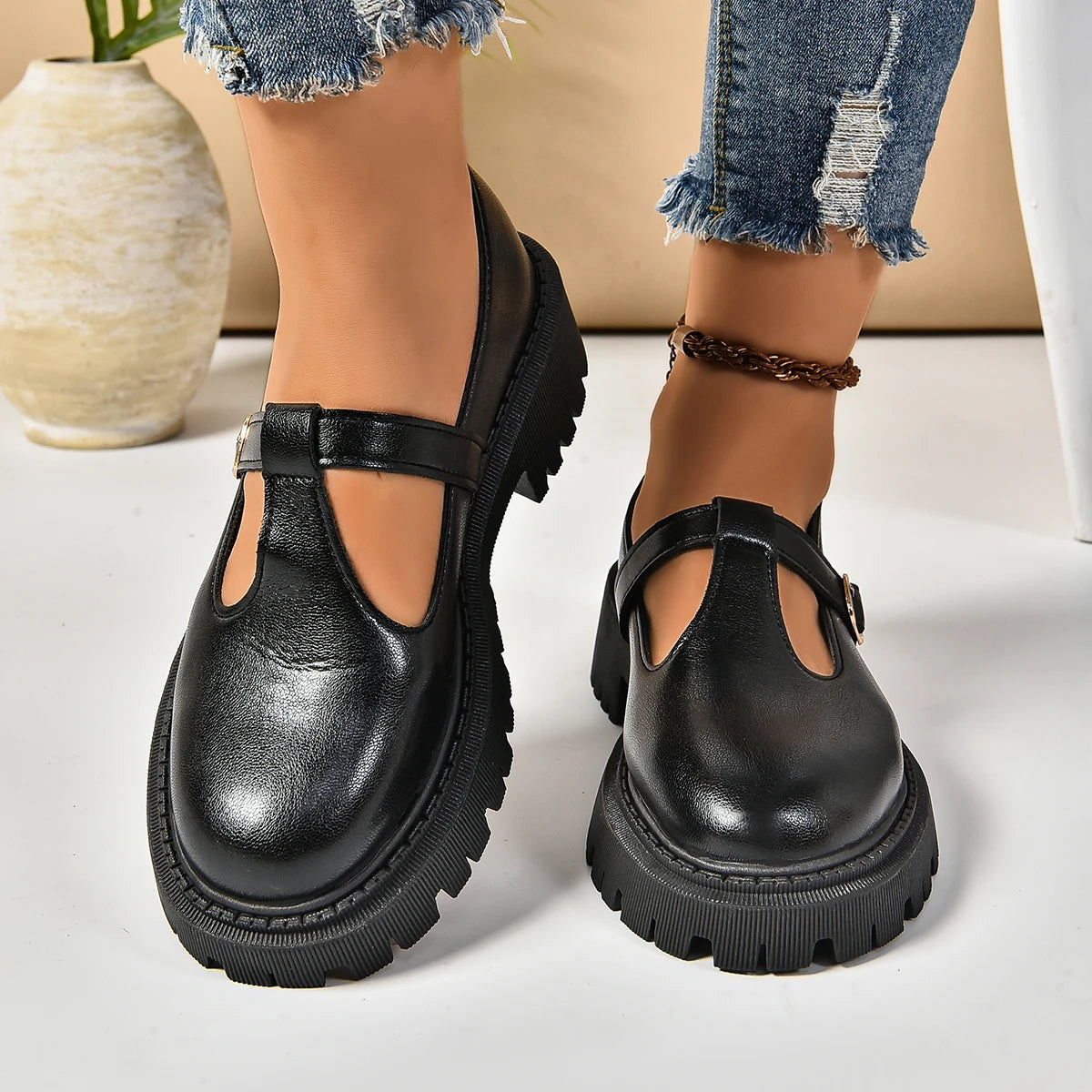 T-Strap Platform Orthopedic Mary Jane Shoes