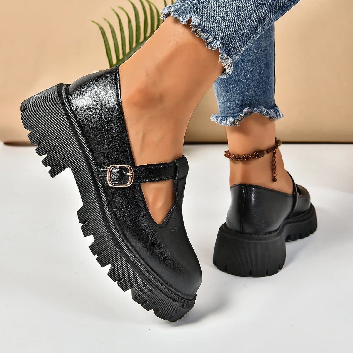 T-Strap Platform Orthopedic Mary Jane Shoes