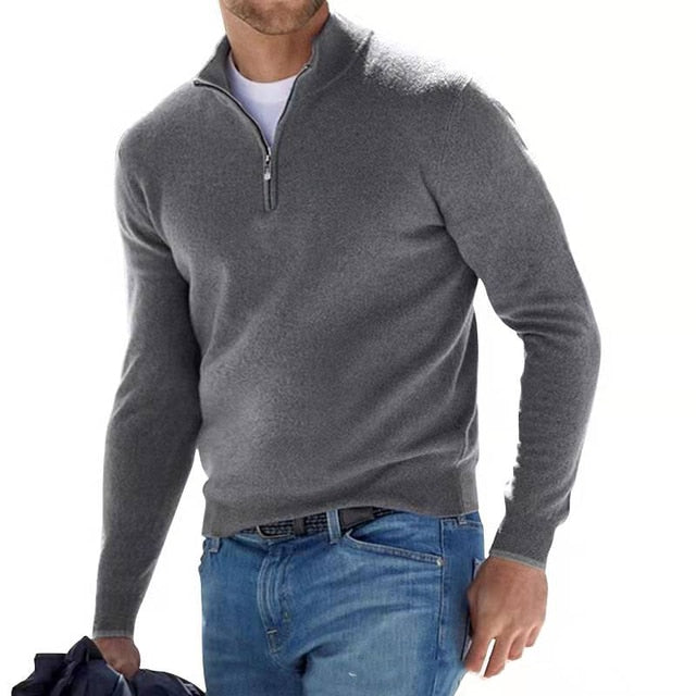 Joey Quarter Zip Stand Collar Sweater