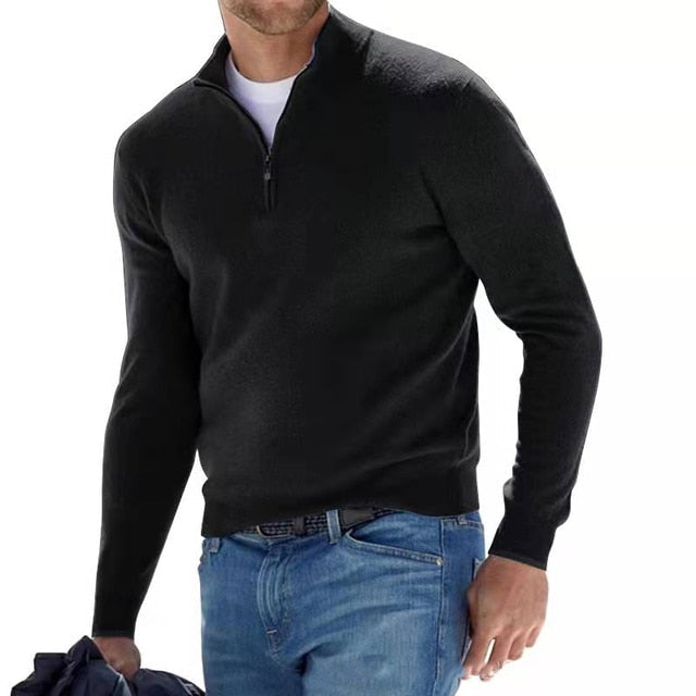 Joey Quarter Zip Stand Collar Sweater