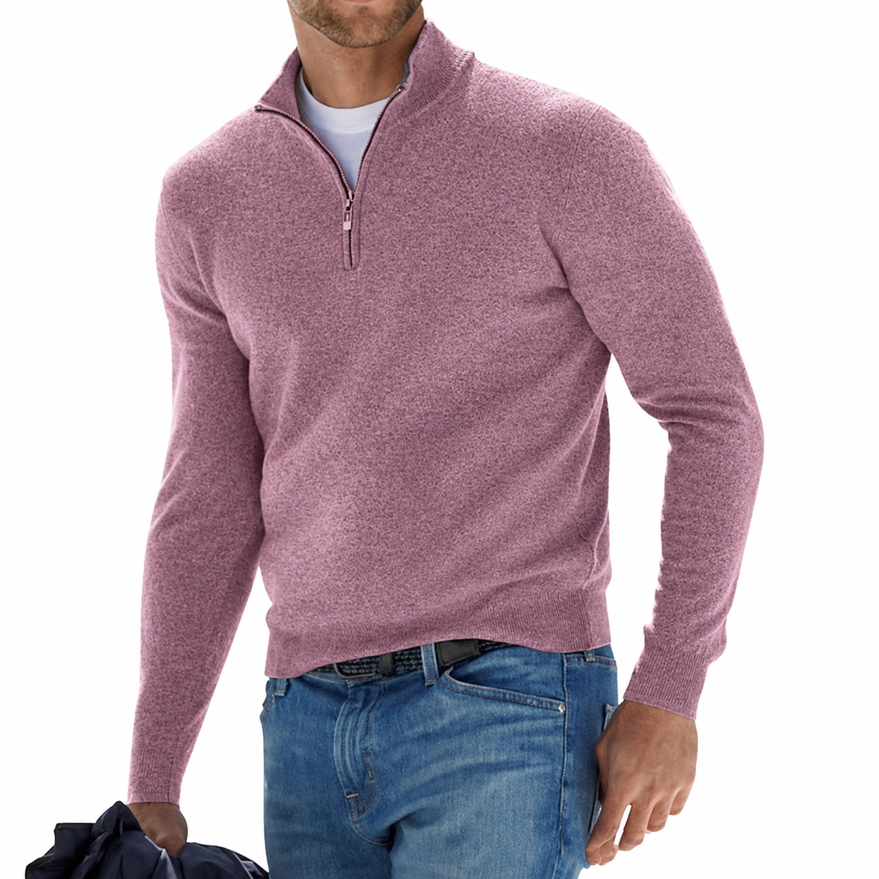 Joey Quarter Zip Stand Collar Sweater