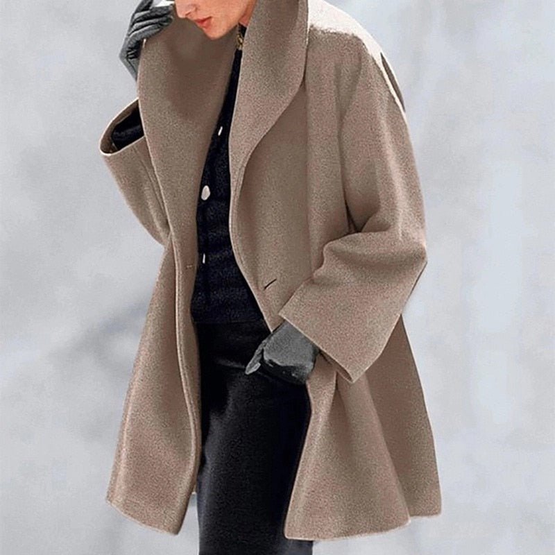 Belted Wool Coat With Wide Collar
