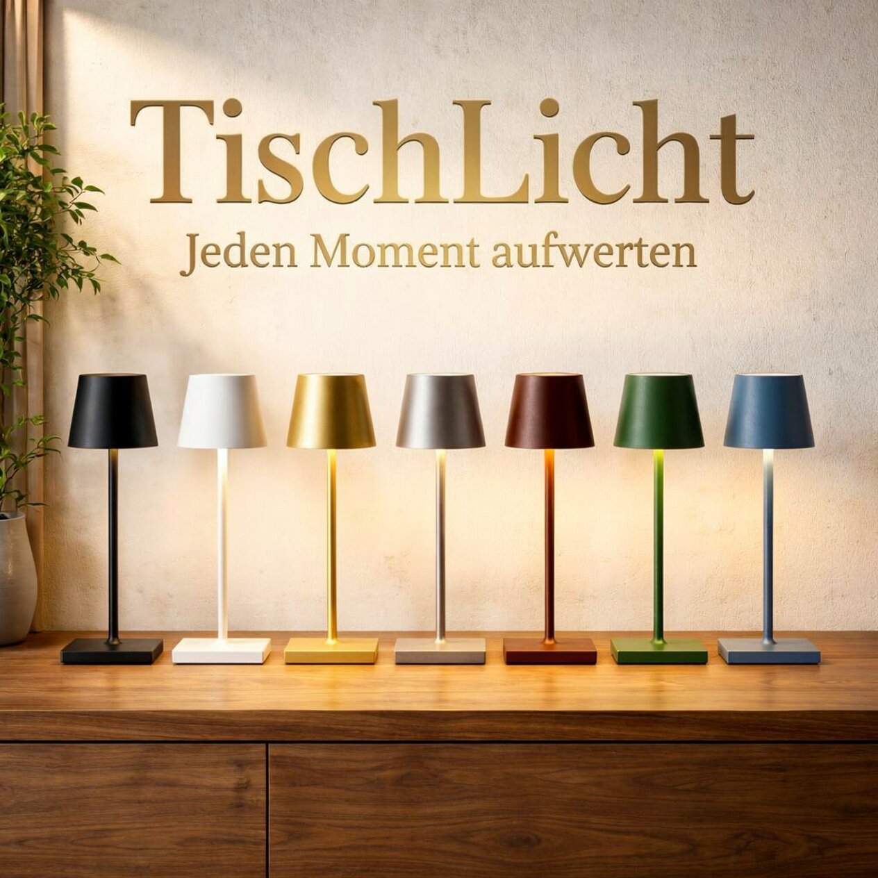 Cordless LED Table Lamp with Touch Dimmer and 16-Hour Battery