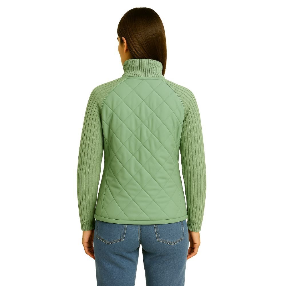 Nala Quilted Cable-Knit Sleeve Hybrid Jacket