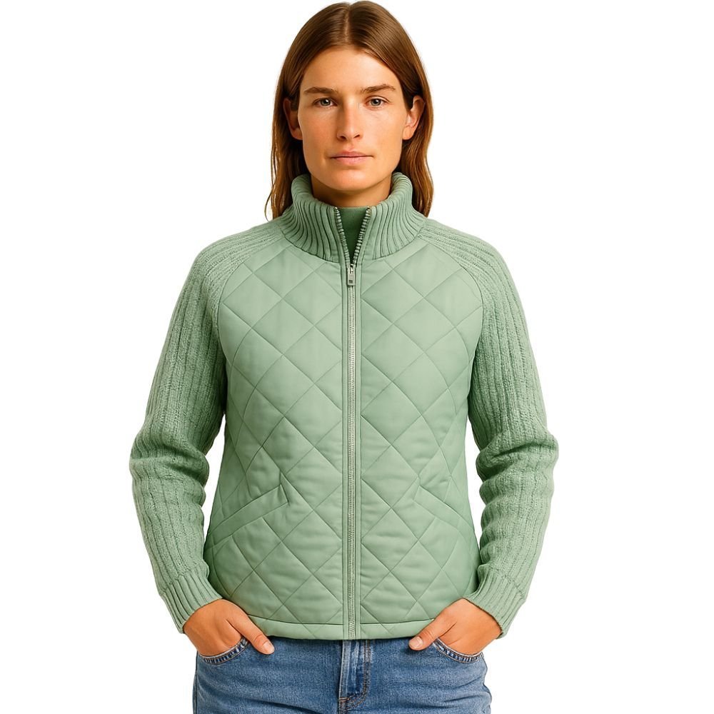 Nala Quilted Cable-Knit Sleeve Hybrid Jacket