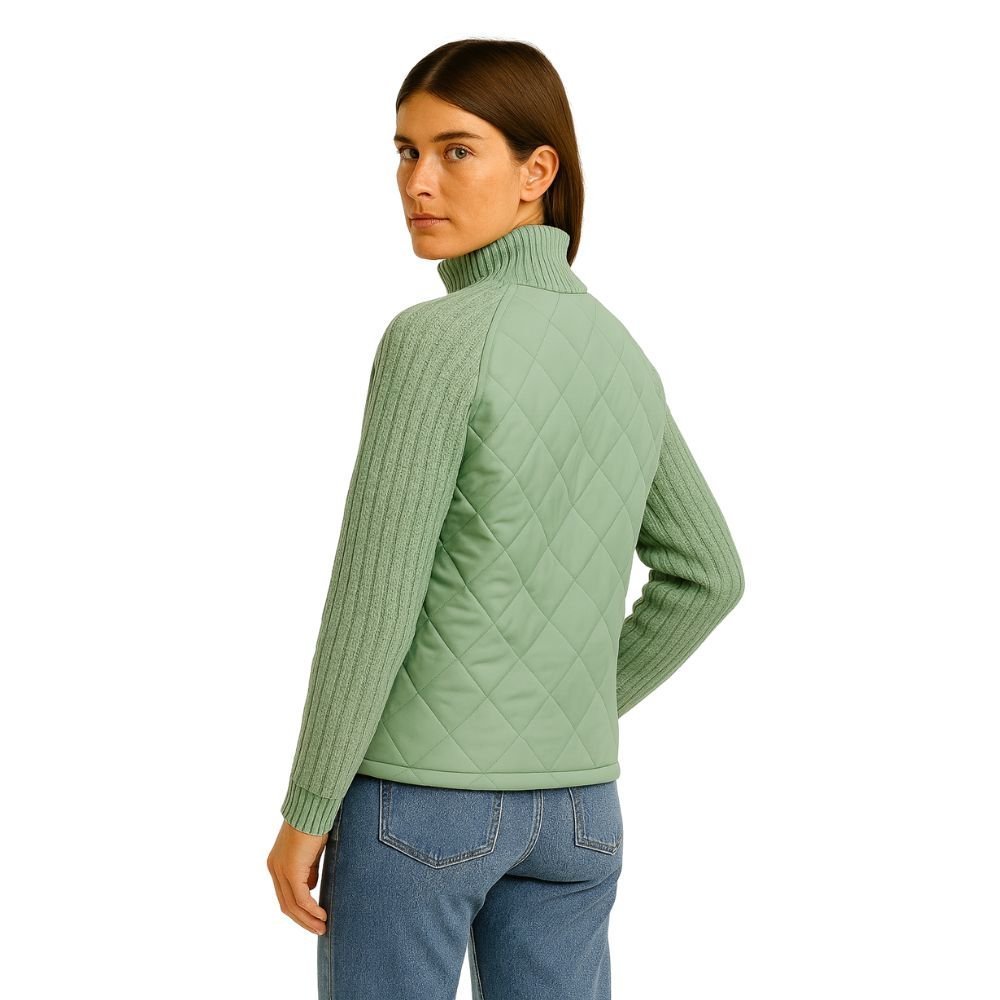 Nala Quilted Cable-Knit Sleeve Hybrid Jacket