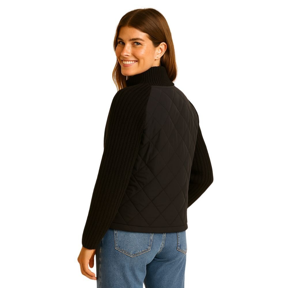 Nala Quilted Cable-Knit Sleeve Hybrid Jacket