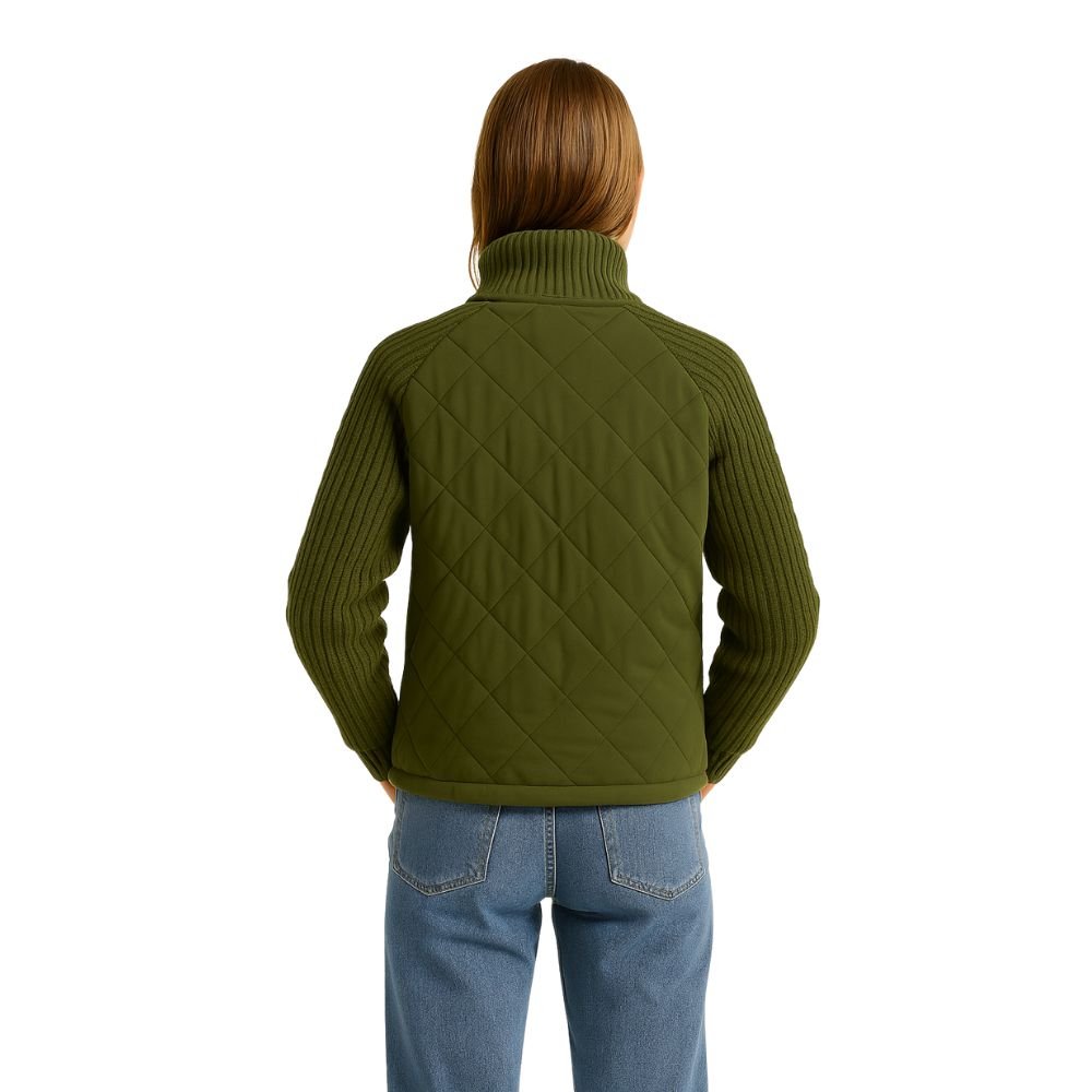 Nala Quilted Cable-Knit Sleeve Hybrid Jacket
