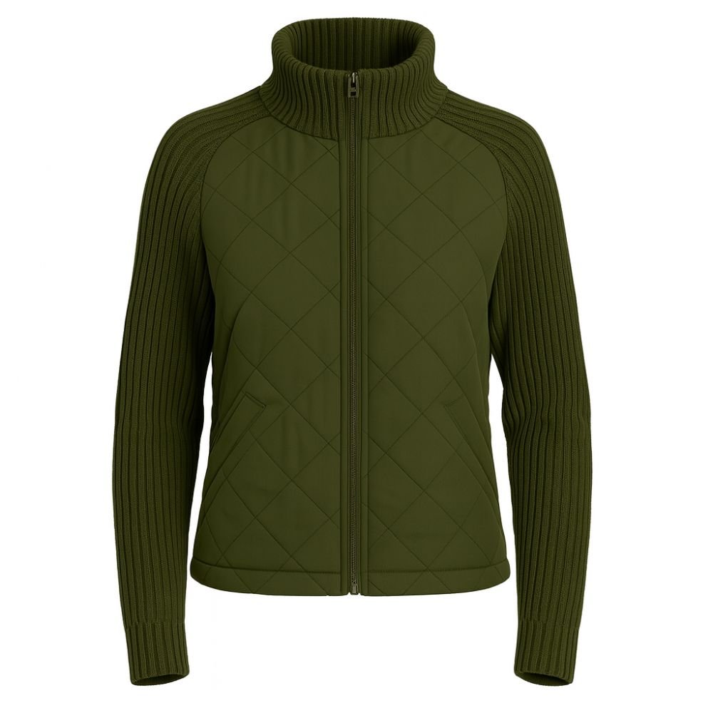 Nala Quilted Cable-Knit Sleeve Hybrid Jacket