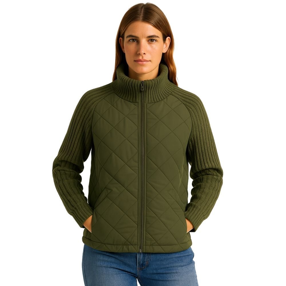 Nala Quilted Cable-Knit Sleeve Hybrid Jacket