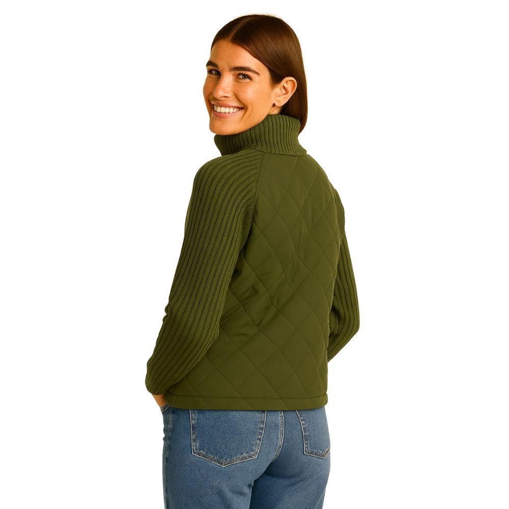 Nala Quilted Cable-Knit Sleeve Hybrid Jacket