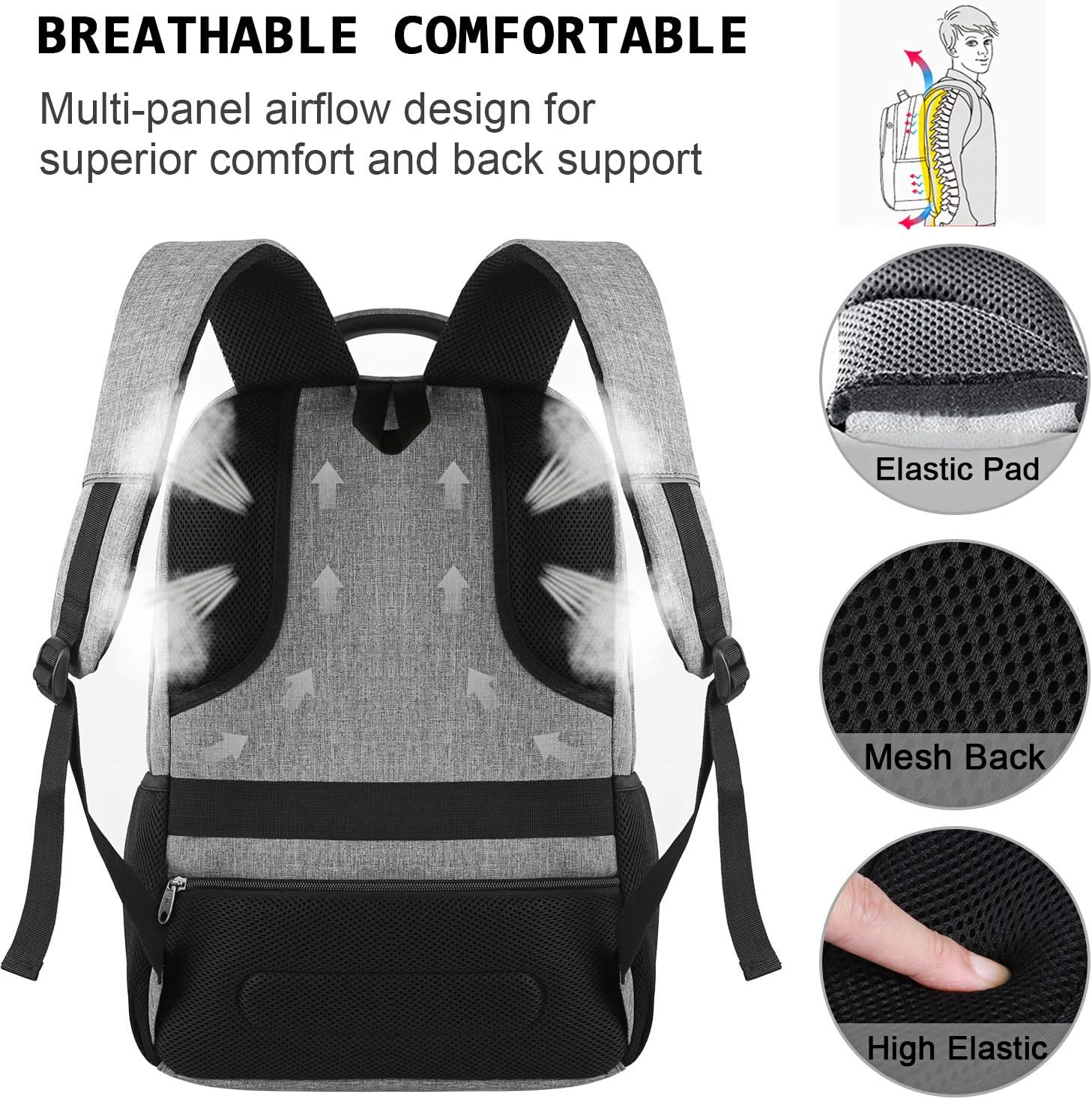 Water-Resistant Anti-Theft Slim Laptop Backpack
