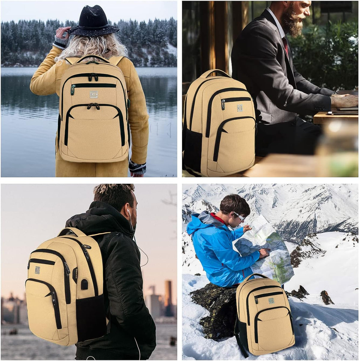 Water-Resistant Anti-Theft Slim Laptop Backpack