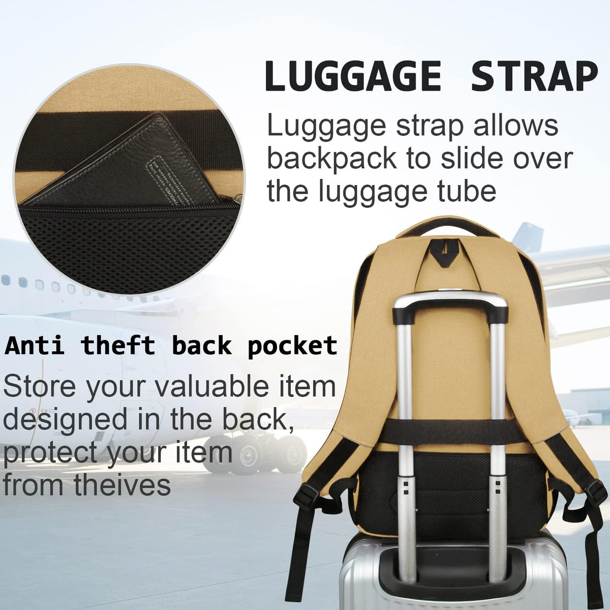 Water-Resistant Anti-Theft Slim Laptop Backpack