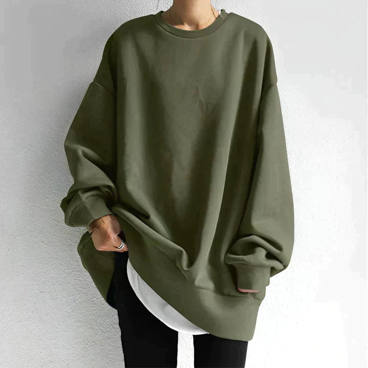 Leanne Oversized Tunic Crew Neck Sweater