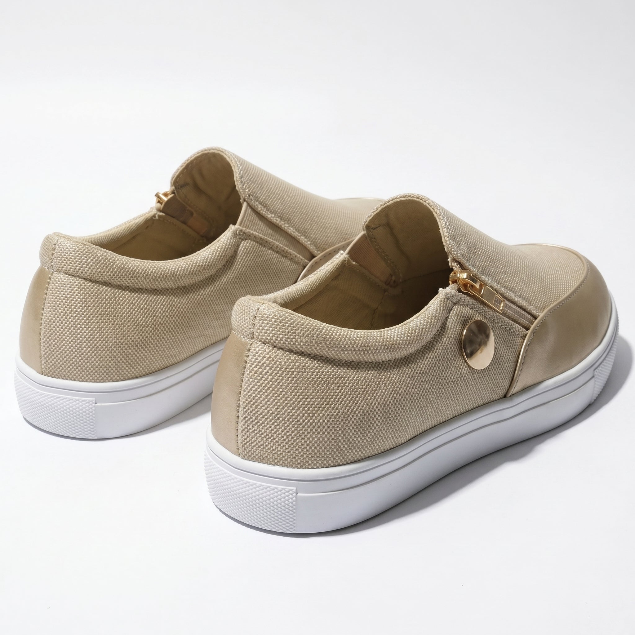 Women's Breathable Zip-Up Textured Trainers