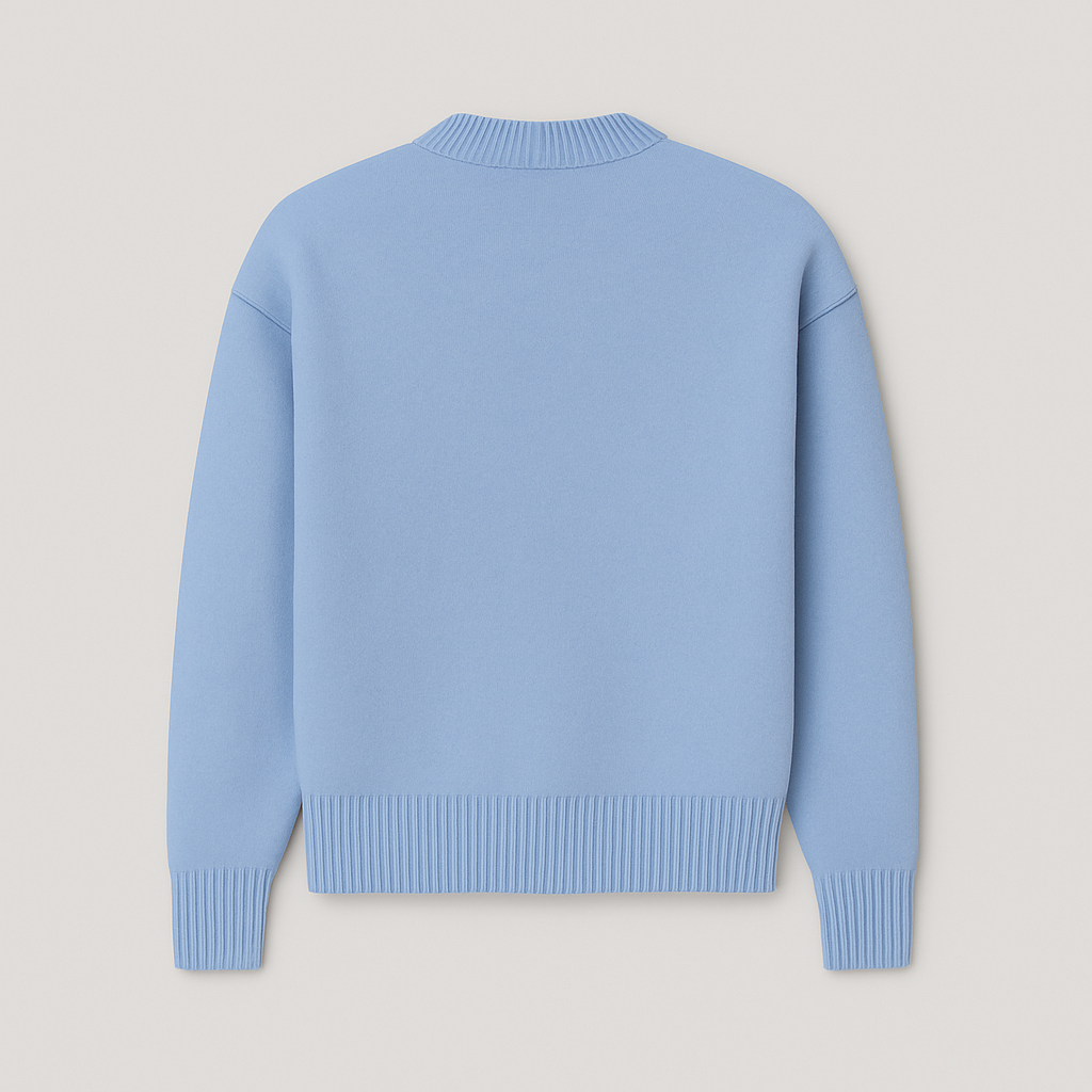 Heart Motif Oversized Crew Neck Sweater