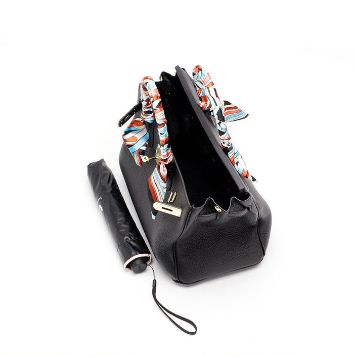 Leather Structured Shoulder Handbag