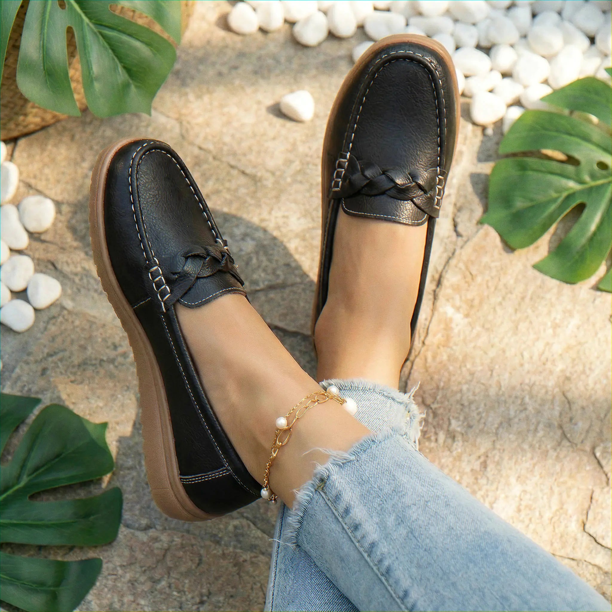 Women's Wide Fit Orthopedic Loafers | Slip-On Arch Support