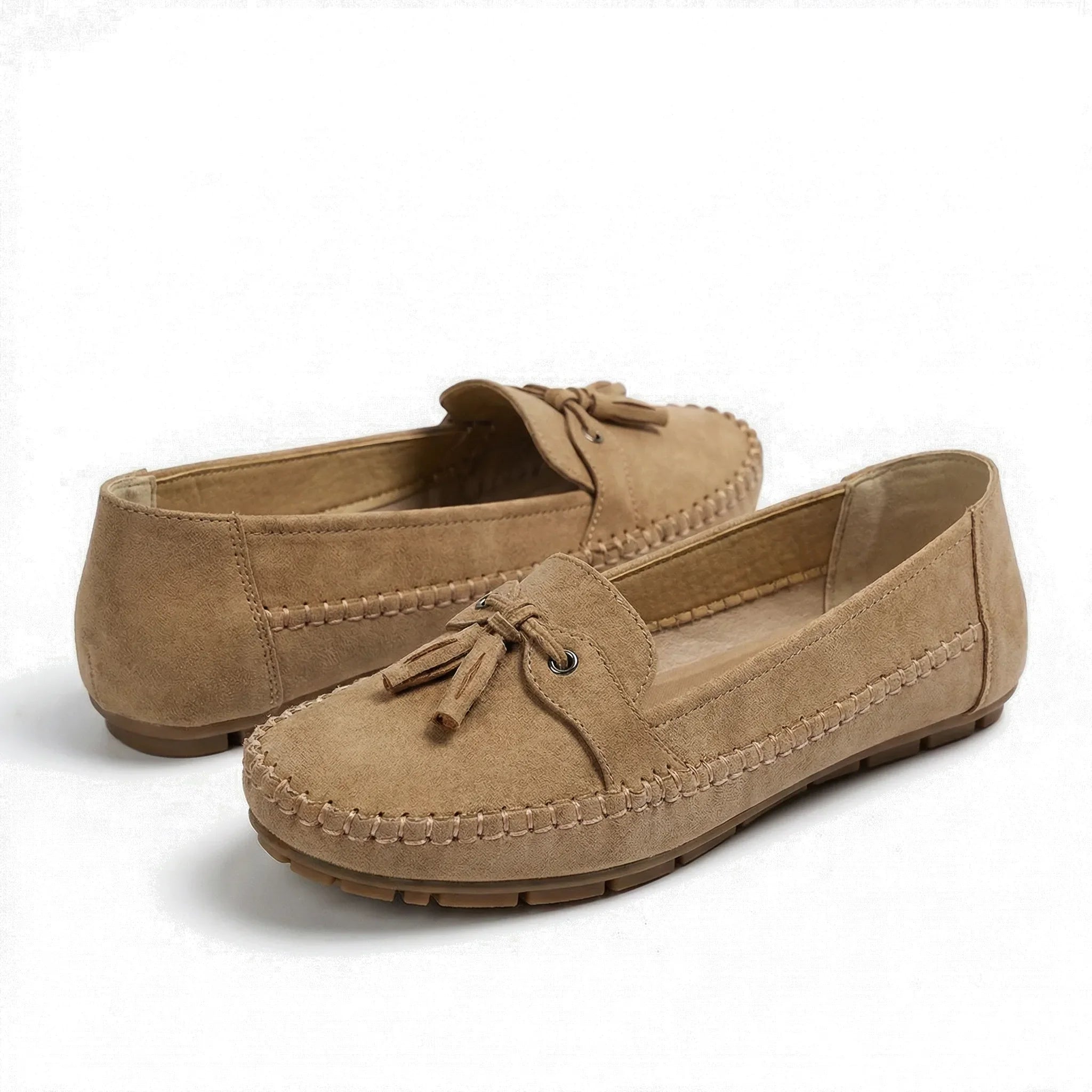 Extra Wide Suede Loafers with Memory Foam