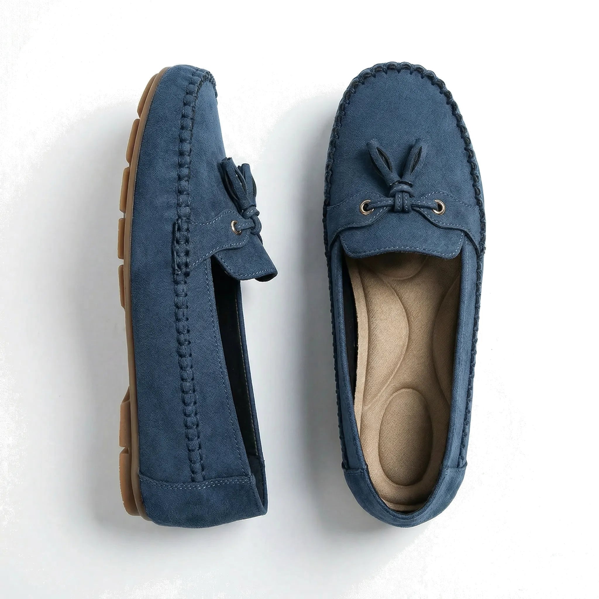 Extra Wide Suede Loafers with Memory Foam