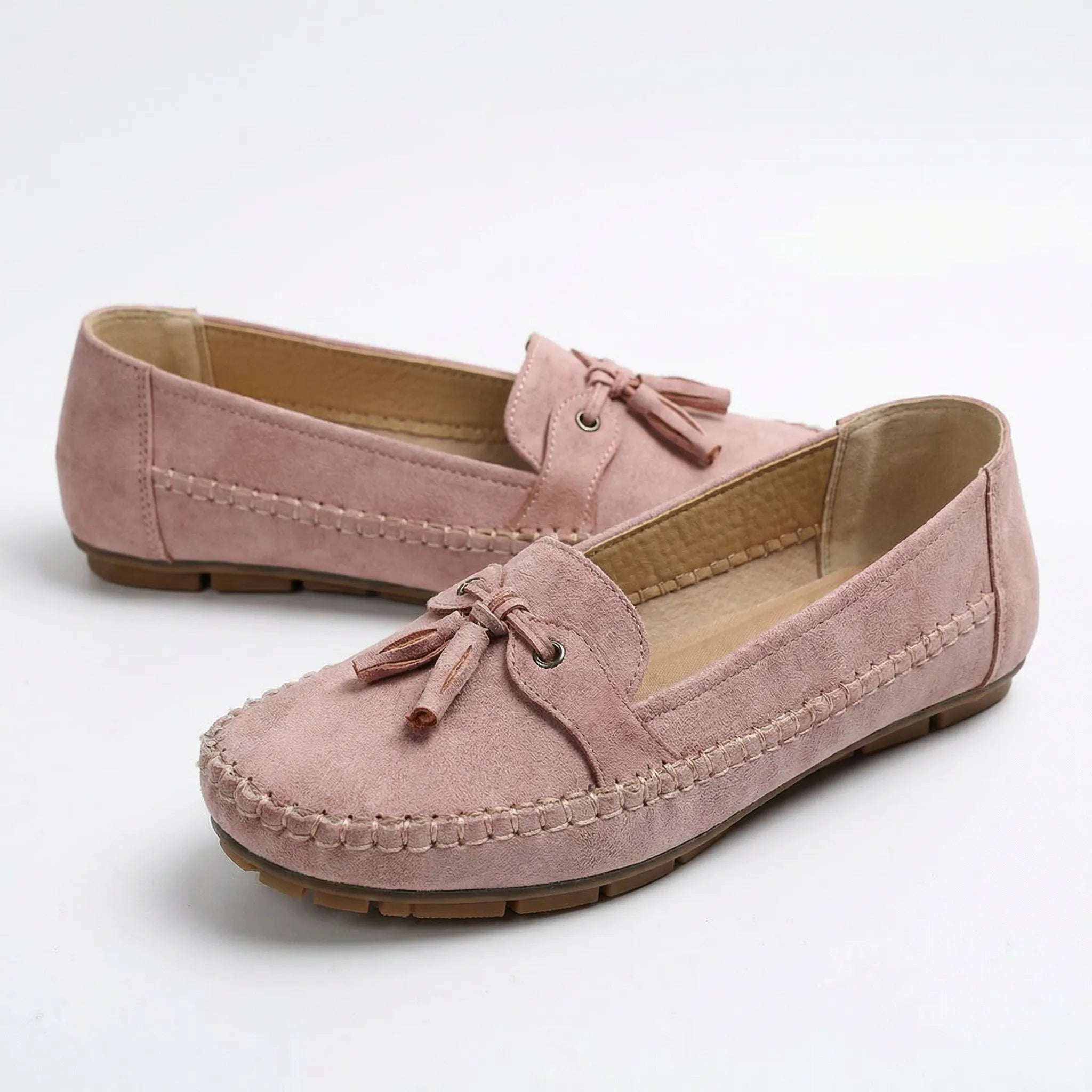 Extra Wide Suede Loafers with Memory Foam