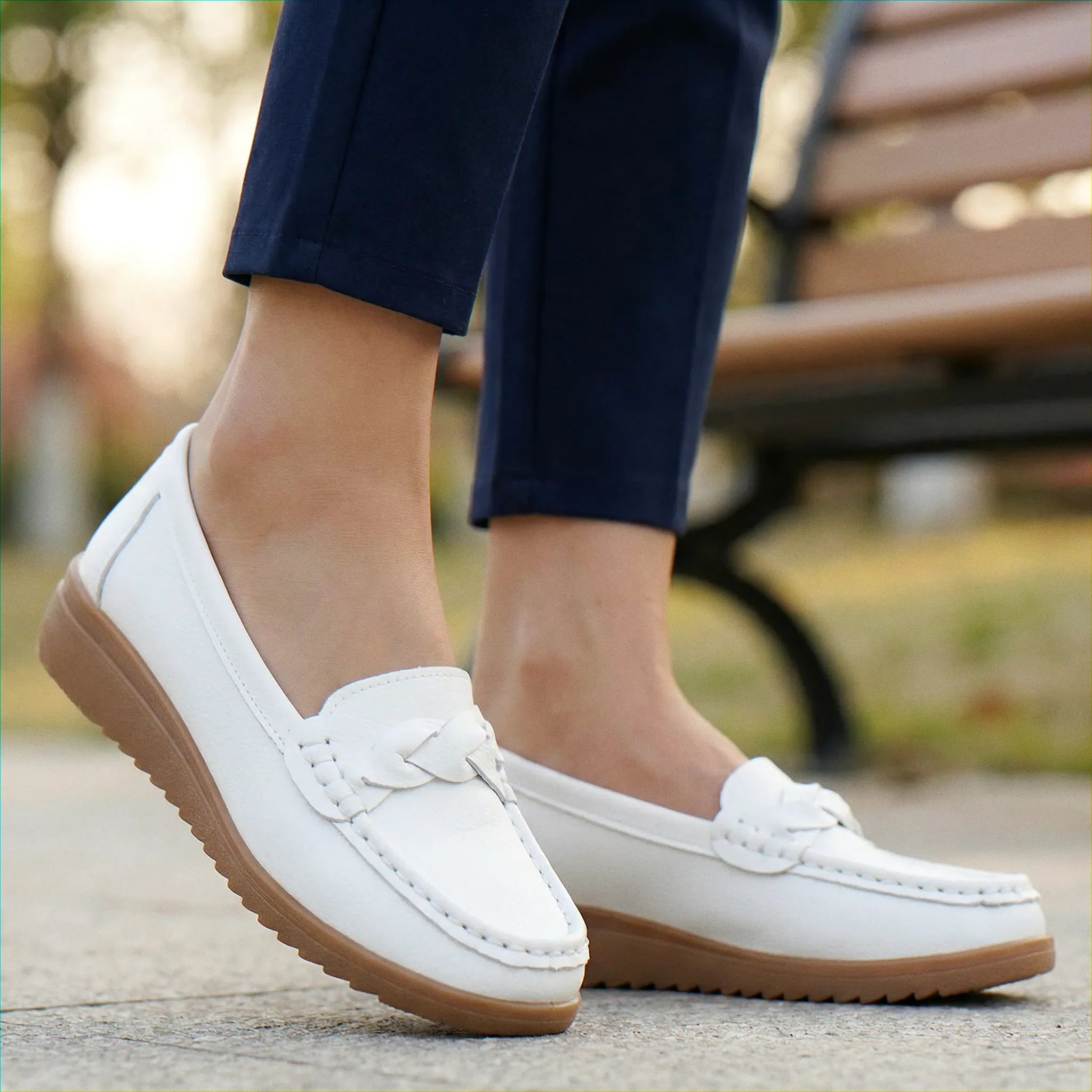 Women's Wide Fit Orthopedic Loafers | Slip-On Arch Support