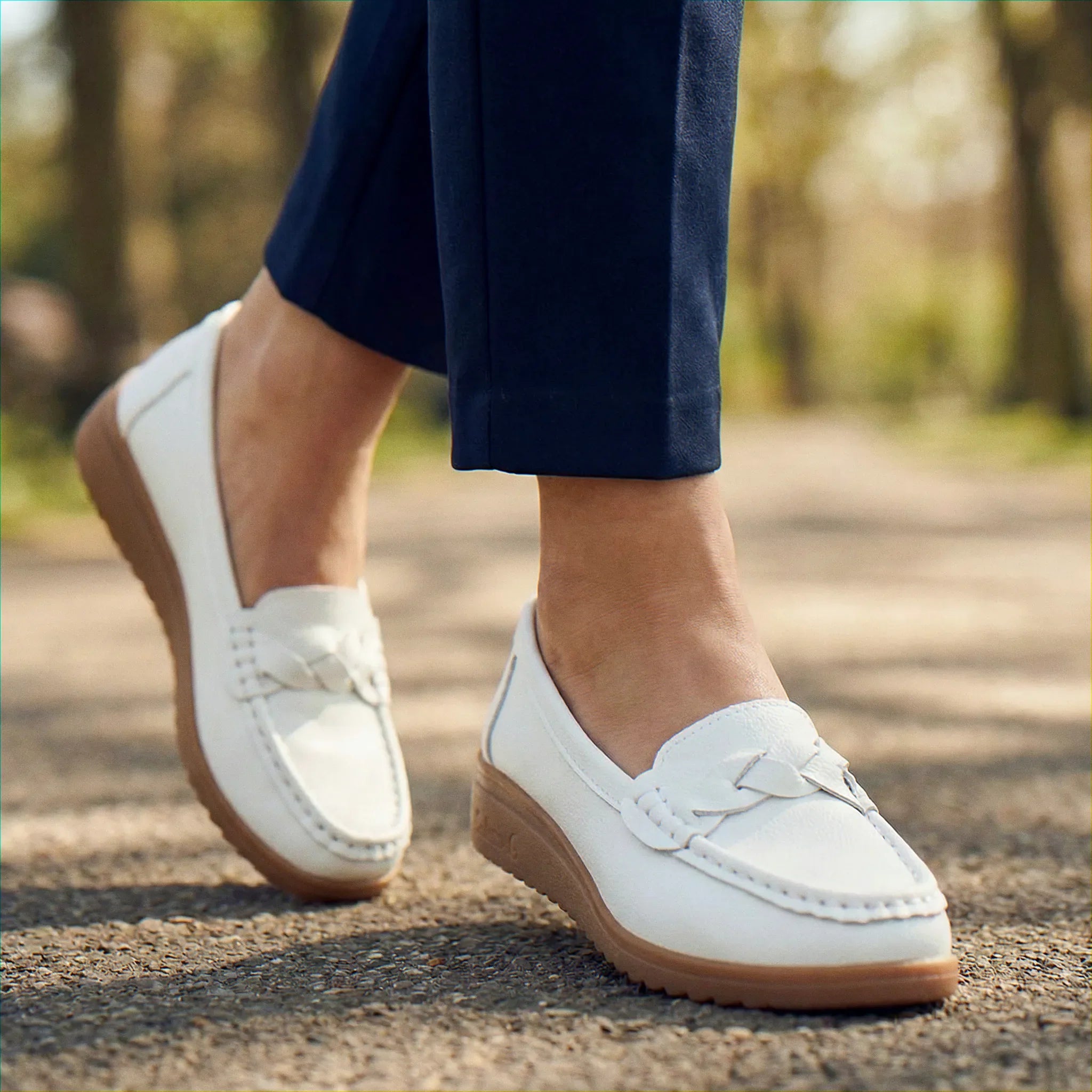 Women's Wide Fit Orthopedic Loafers | Slip-On Arch Support
