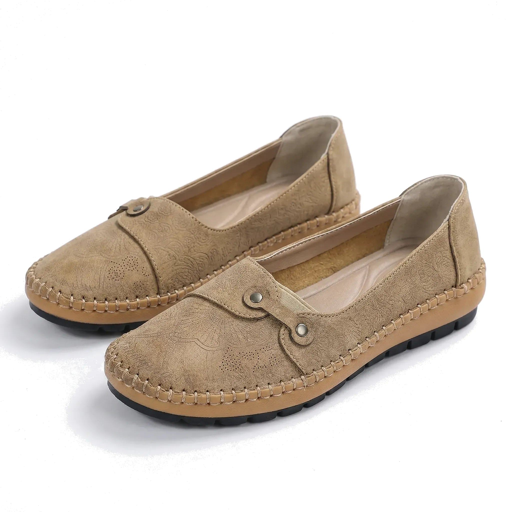 Extra Wide Suede Loafers with Arch Support