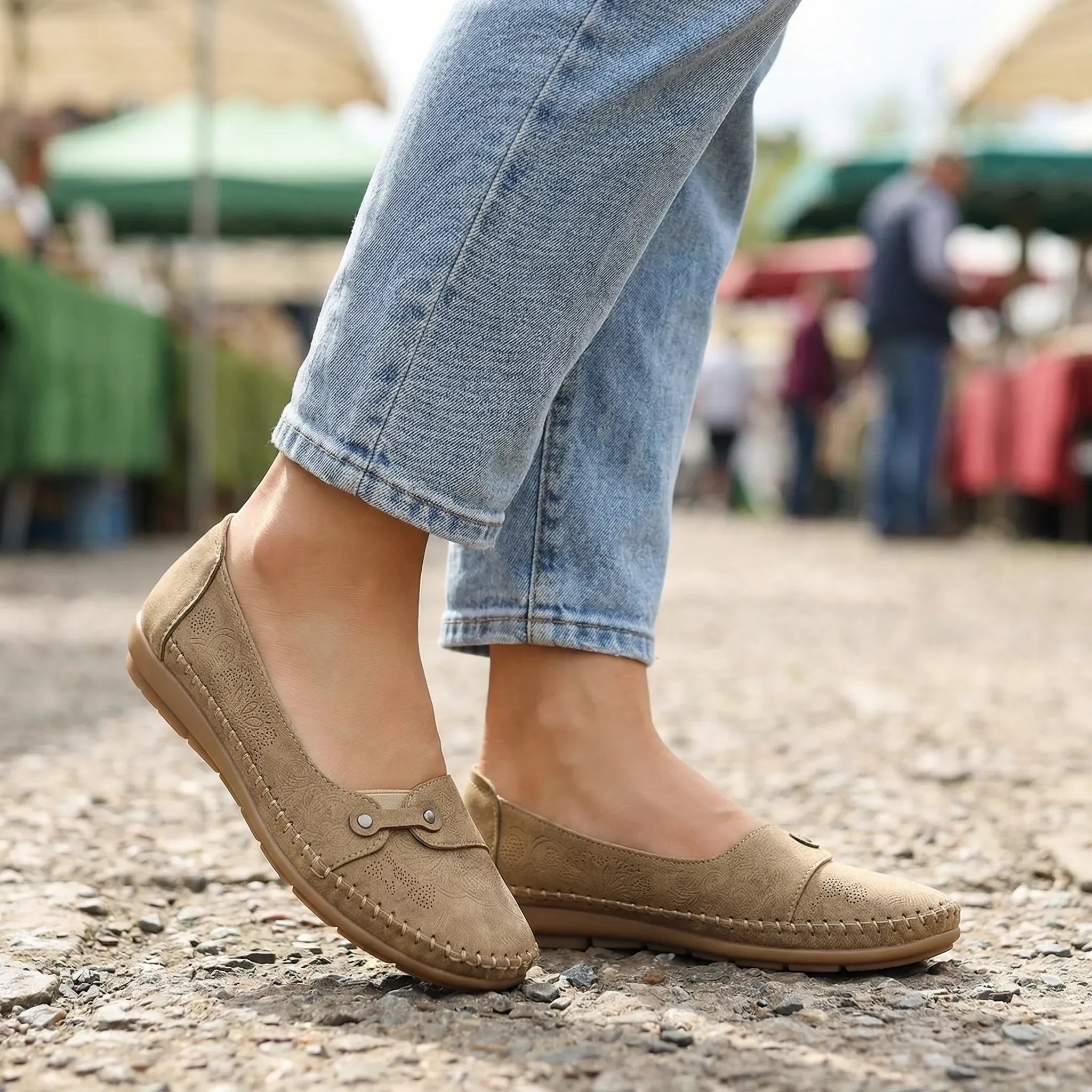 Extra Wide Suede Loafers with Arch Support