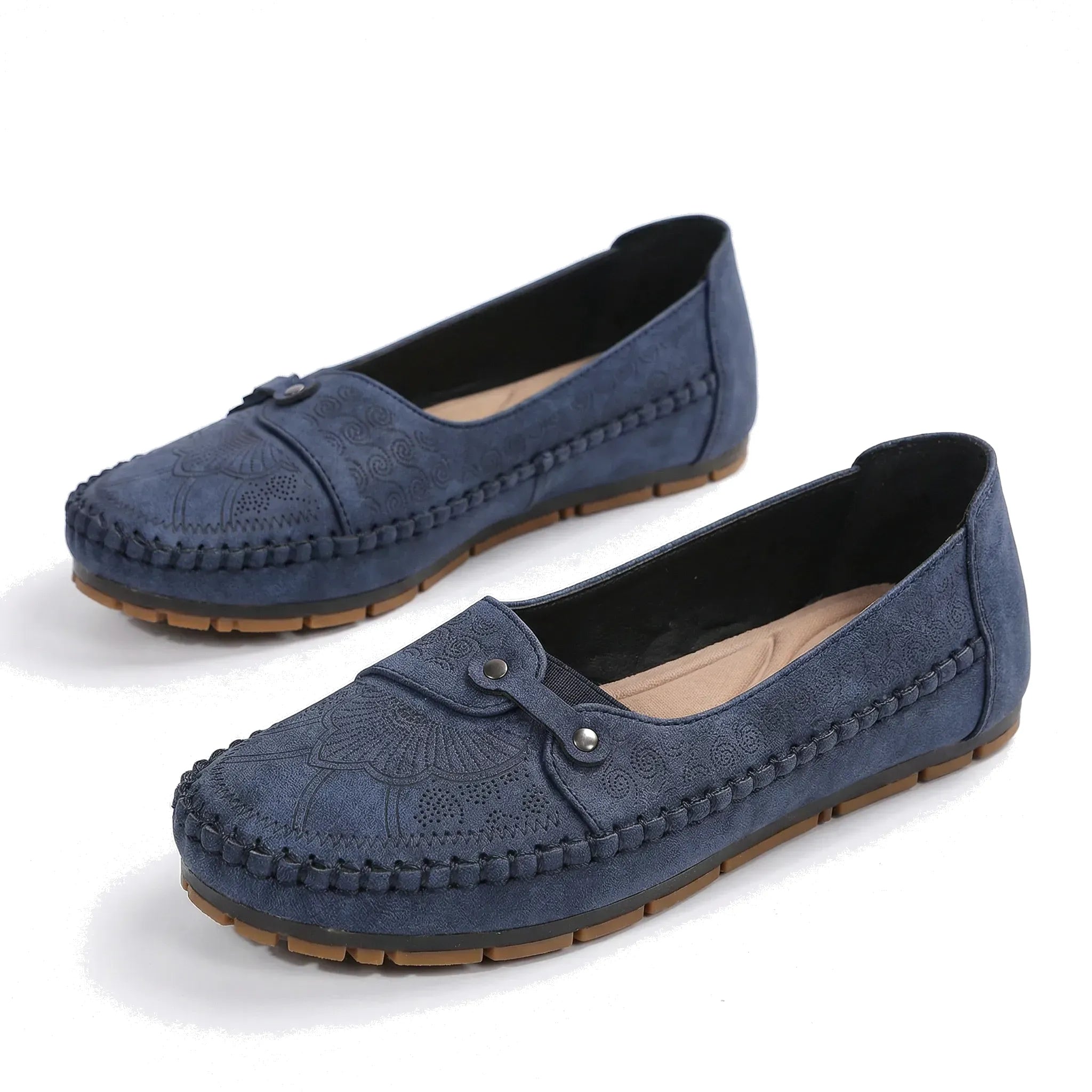 Extra Wide Suede Loafers with Arch Support