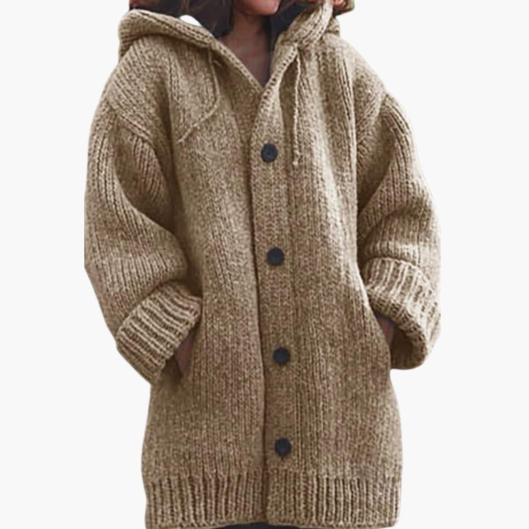 Long Textured Hooded Cardigan