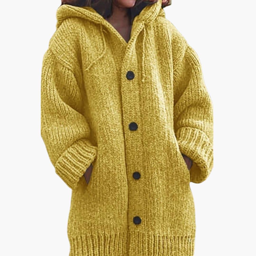 Long Textured Hooded Cardigan
