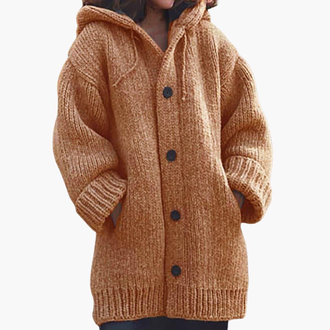 Long Textured Hooded Cardigan