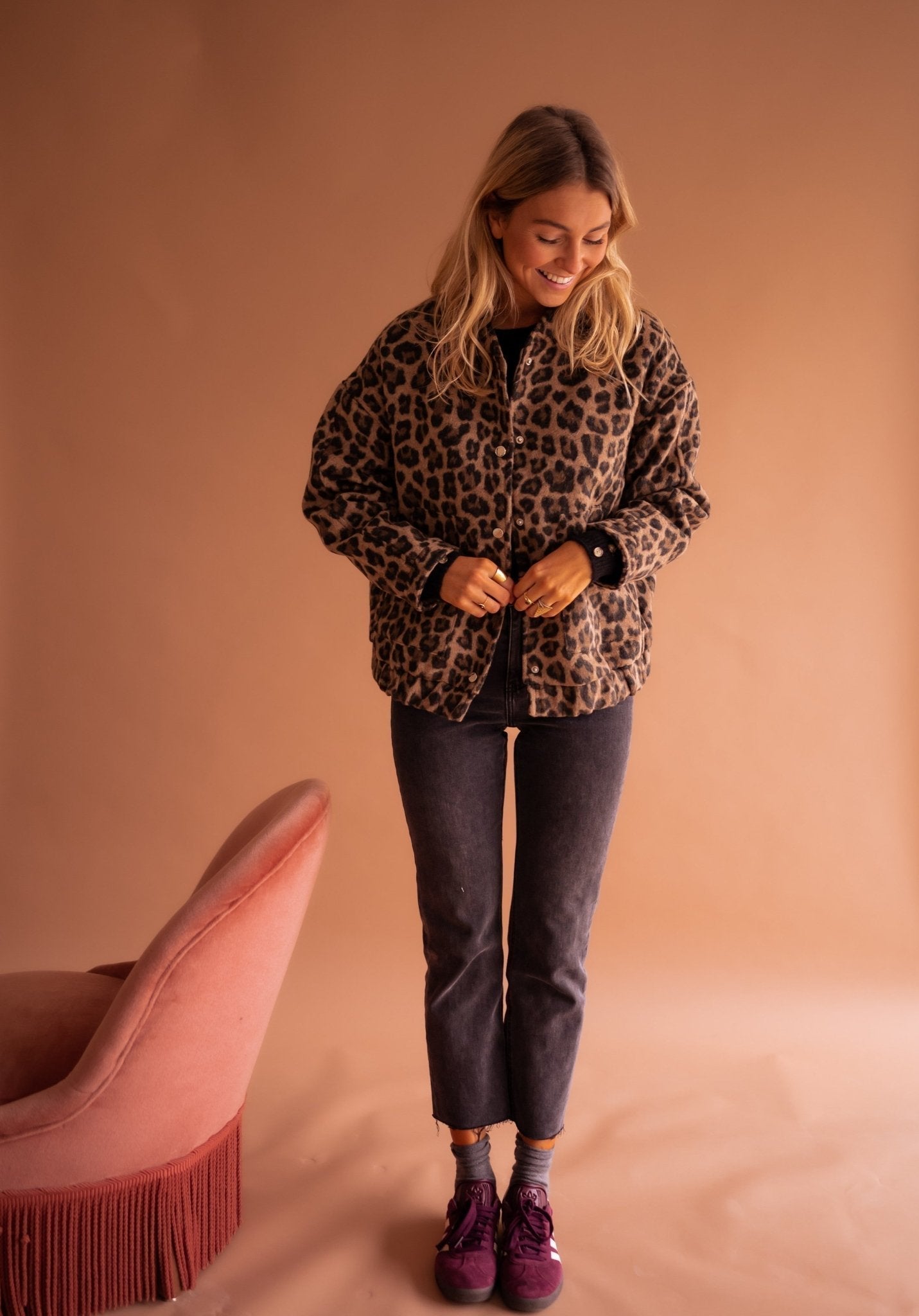 Leopard Print Lightweight Open Front Jacket