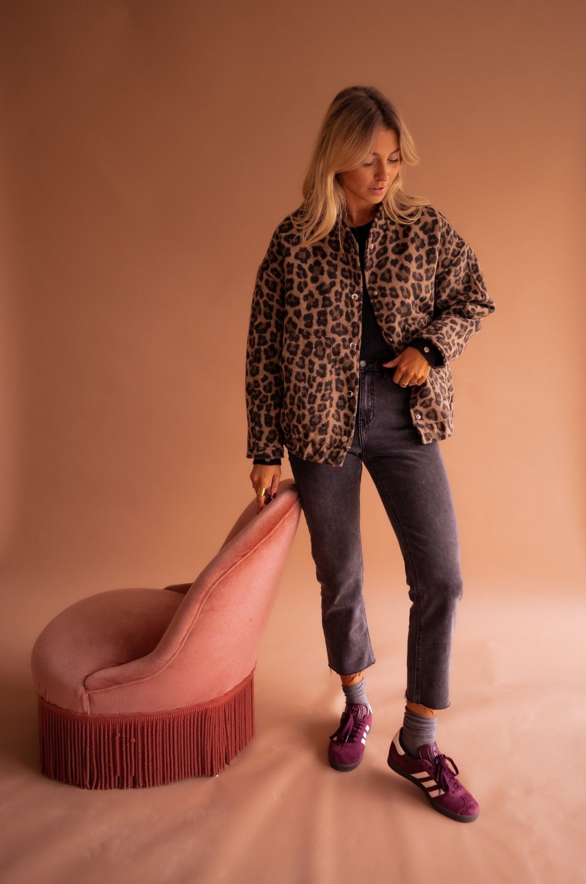 Leopard Print Lightweight Open Front Jacket
