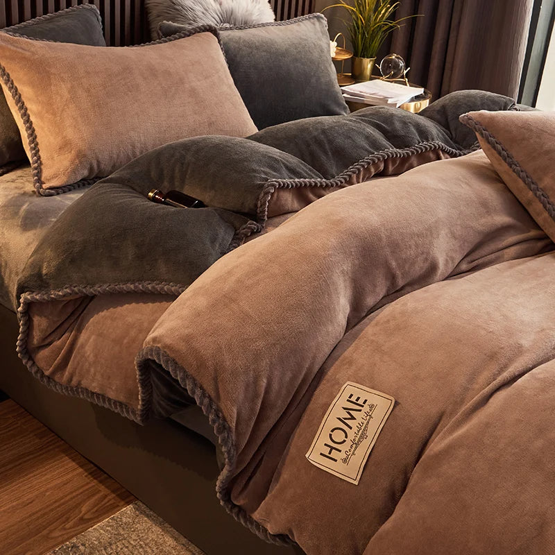 Cozy Velvet Fleece Duvet Cover Set